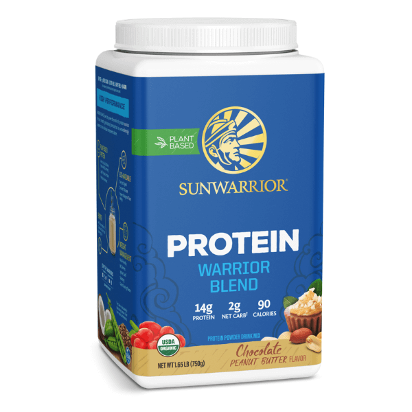 Sunwarrior Warrior Blend biljni proteini - Čokolada i maslac od kikirikija, 750 g