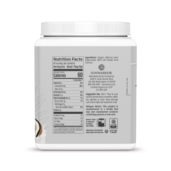sunwarrior-mct-olje-deklaracija-360g Sunwarrior Active organsko MCT ulje, 360 g