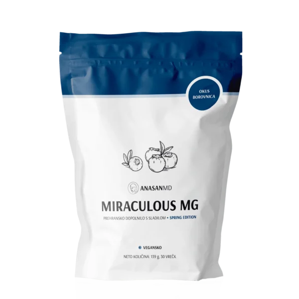 Magnezij MIRACULOUS MG Anasan MD, okus borovnice, 30 vrećica