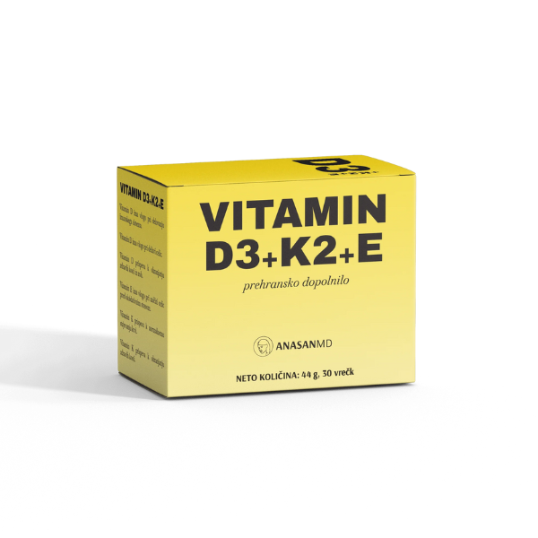anasan-vitamin-d-k2 Vitamin D3 + K2 + E Anasan MD, 30 vrećica