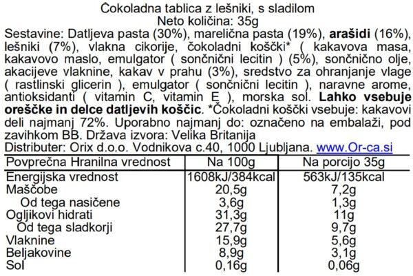 cokoladna-tablica-z-lesniki-35g-pulsin Pulsin Brownie pločica lješnjak i čokolada, 35 g
