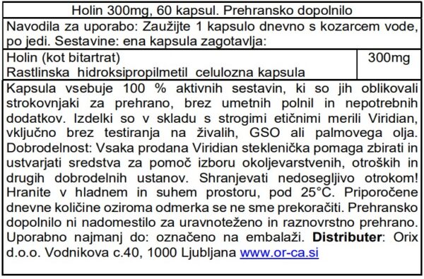 deklaracija-viridian-holin-60-kapsul Kolin Viridian, 60 kapsula