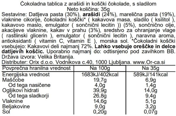 Pulsin Brownie pločica kikiriki i čokolada, 35 g