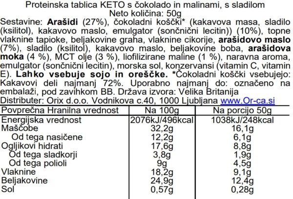 pulsin-proteinska-tablica-keto-s-cokolado-in-malinami Pulsin Keto proteinska pločica s malinom i čokoladom, 50g
