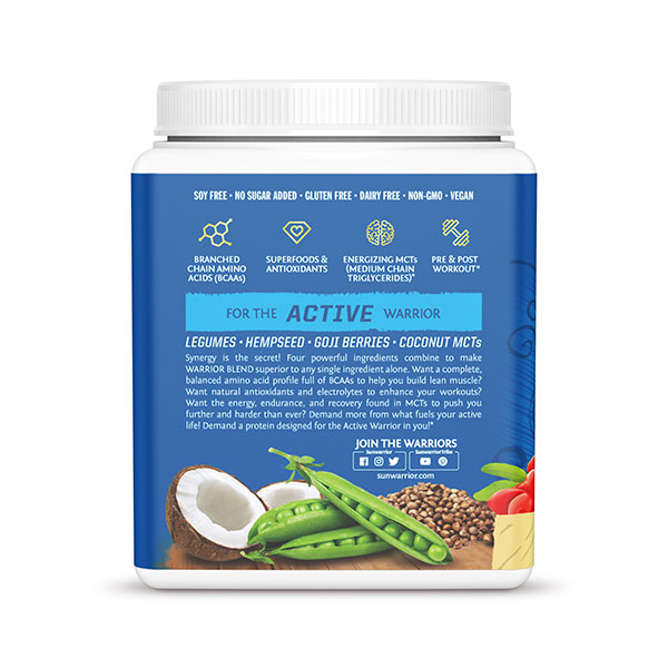 Sunwarrior Warrior Blend rastlinski proteini - Vanilija, 375 g